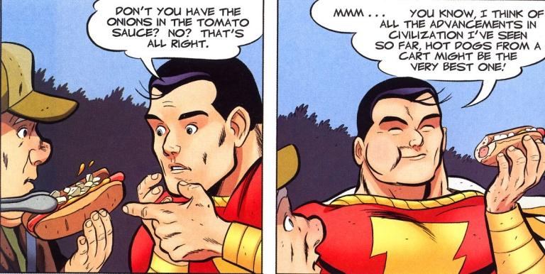 Captain Marvel -Shazam | Superheroes Eating Food